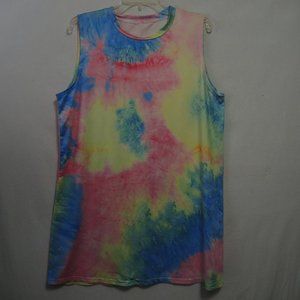 4/$25 Tie Dye Shift Dress Sleeveless Crew Neck Size XL